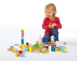 Eichhorn Holzbausteine 50 Stück, Bunt -Eichhorn 1521630 04