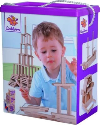 Eichhorn Holzbaukasten, Bausteine Naturbelassen, 200 200 Stück 1 Eichhorn Holzbaukasten, Bausteine Naturbelassen, 200 200 Stück