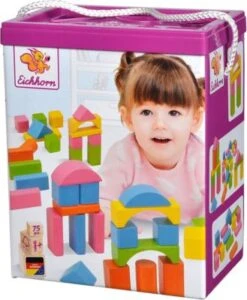 Eichhorn Holzbausteine Bunt, 75 Stück