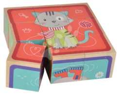 Drevené Puzzle Kocky Picture Cube Friends Eichhorn 9 Dielov Od 3 Rokov EH5463