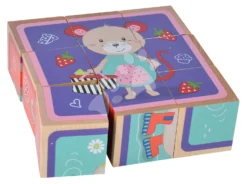 Drevené Puzzle Kocky Picture Cube Friends Eichhorn 9 Dielov Od 3 Rokov EH5463 -Eichhorn 5463 d eichhorn puzzle kocky