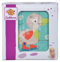 Drevené Puzzle Kocky Picture Cube Friends Eichhorn 9 Dielov Od 3 Rokov EH5463 -Eichhorn 5463 h eichhorn puzzle kocky