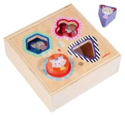 Drevená Vkladačka Shape Sorter Box Friends Eichhorn So 4 Kockami S Motívom Zvieratiek Od 12 Mes EH5465 -Eichhorn 5465 c eichhorn vkladacka