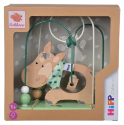 Drevený Labyrint S Korálikmi Baby HIPP Bead Maze Eichhorn S 2 Dráhami Od 12 Mes EH5868