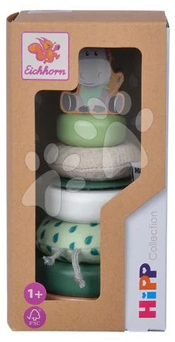 Drevená Skladacia Veža Baby HIPP Stacking Tower Eichhorn 8 Dielov Výška 19 Cm Od 12 Mes EH5869 -Eichhorn 5869 e eichhorn skladcia veza