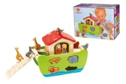 Arche Noah Aus Holz Mit Tieren Stacking Toy Ark Eichhorn Abnehmbar Mit 16 Figuren Ab 12 Monaten
