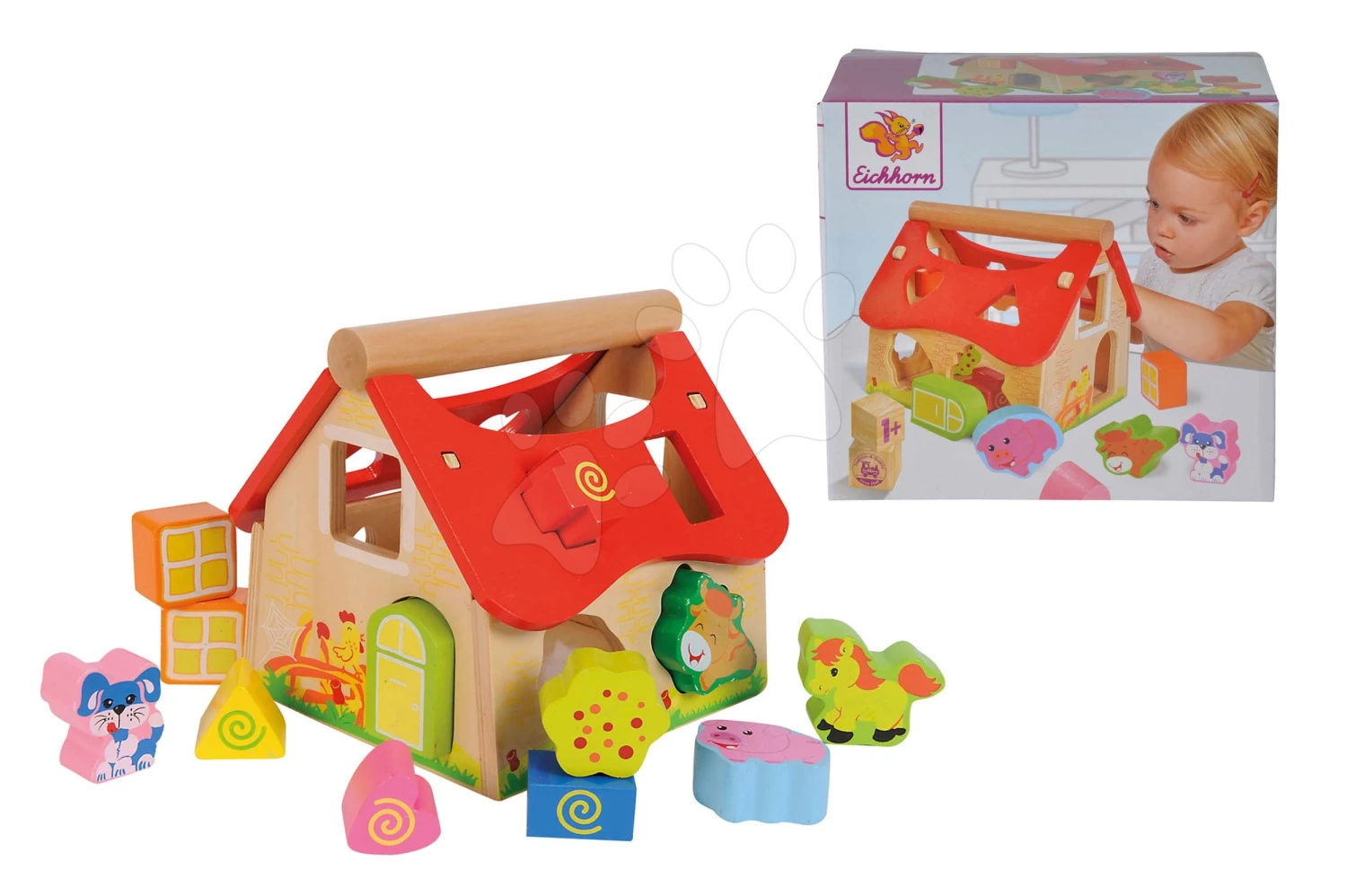 Lehrhaus Aus Holz Shape Sorter House Eichhorn Mit 12 Würfeln Ab 12 Monaten 6 Lehrhaus Aus Holz Shape Sorter House Eichhorn Mit 12 Würfeln Ab 12 Monaten – Bild 6