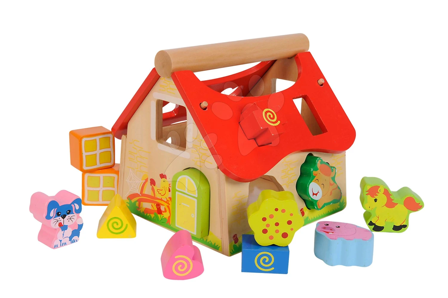 Lehrhaus Aus Holz Shape Sorter House Eichhorn Mit 12 Würfeln Ab 12 Monaten 5 Lehrhaus Aus Holz Shape Sorter House Eichhorn Mit 12 Würfeln Ab 12 Monaten – Bild 5