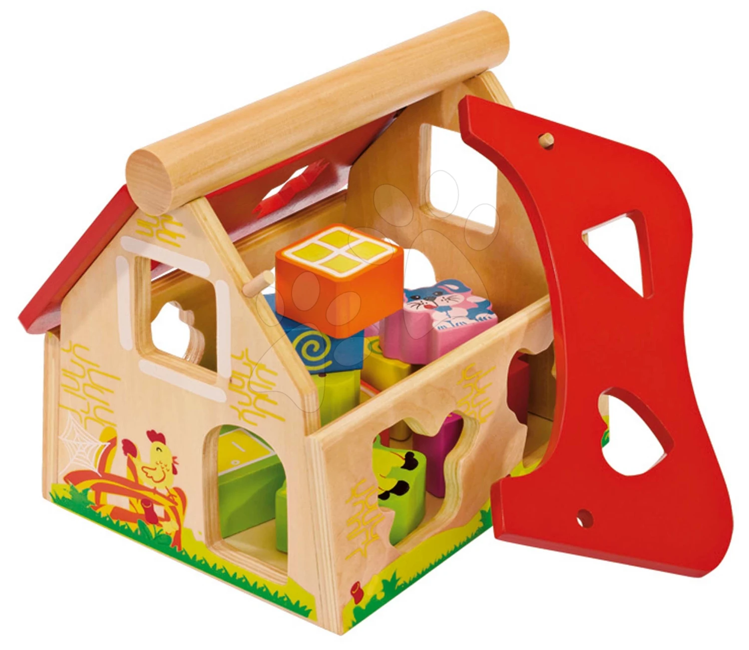 Lehrhaus Aus Holz Shape Sorter House Eichhorn Mit 12 Würfeln Ab 12 Monaten 2 Lehrhaus Aus Holz Shape Sorter House Eichhorn Mit 12 Würfeln Ab 12 Monaten – Bild 2