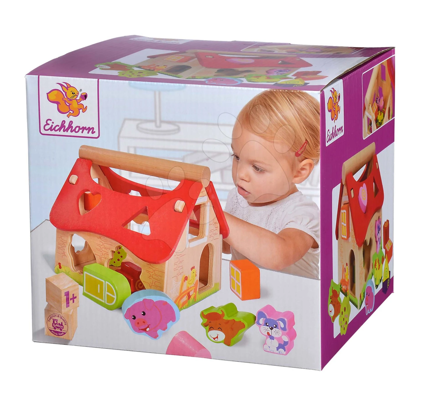 Lehrhaus Aus Holz Shape Sorter House Eichhorn Mit 12 Würfeln Ab 12 Monaten 10 Lehrhaus Aus Holz Shape Sorter House Eichhorn Mit 12 Würfeln Ab 12 Monaten – Bild 10