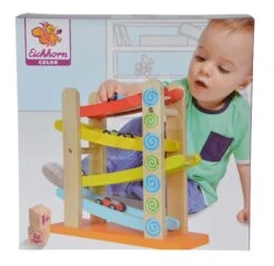 Rennstrecke Aus Holz Color Motor Racing Circuit Eichhorn Mit 3 Autos Ab 12 Monaten -Eichhorn eh2220 f eichhorn autodraha