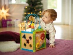 Lehrwürfel Aus Holz Mit Labyrinth Und Aktivitäten Color Little Game Center Eichhorn Mit 5 Einsatzformen Ab 12 Monaten