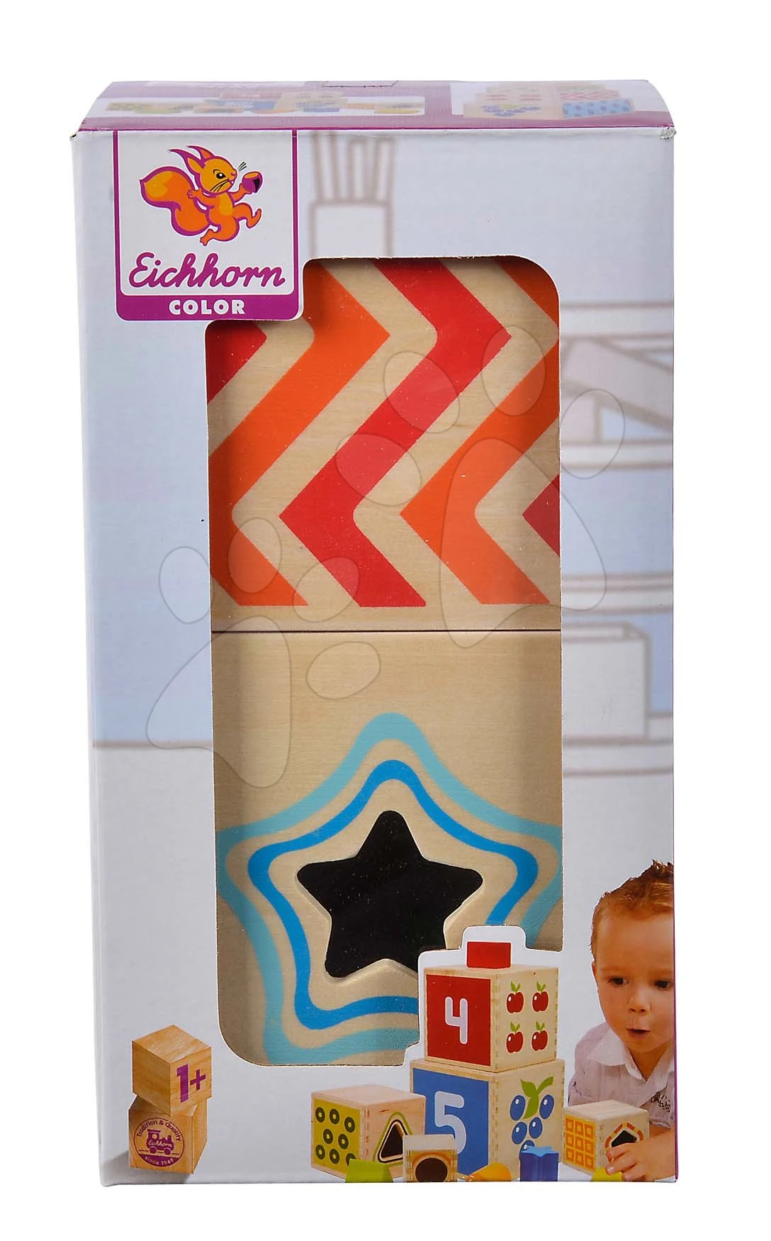 Stapelturm Aus Holz Color Stacking Tower Eichhorn 5 Farbige Würfel Und 5 Formen Ab 12 Monaten 7 Stapelturm Aus Holz Color Stacking Tower Eichhorn 5 Farbige Würfel Und 5 Formen Ab 12 Monaten – Bild 7
